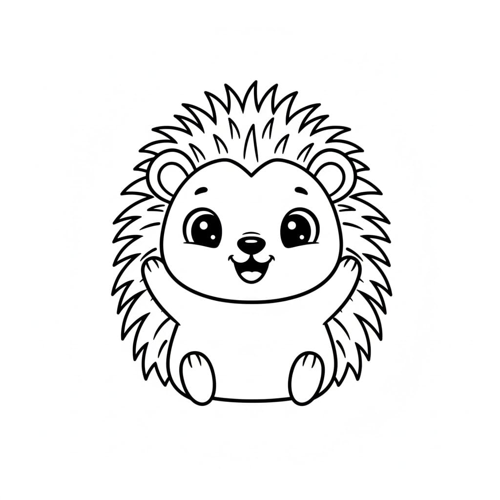 ระบายสี เม่นมีความสุข