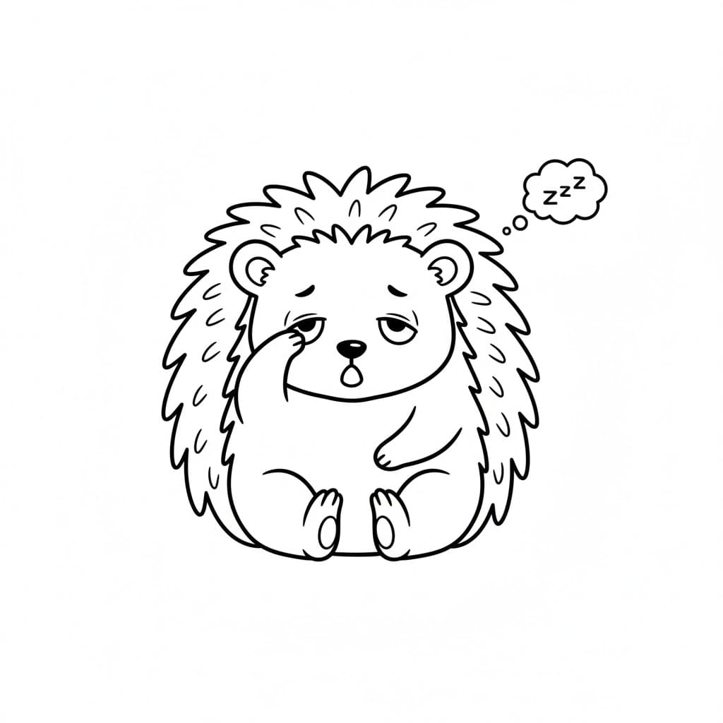 ระบายสี เม่นง่วงนอน