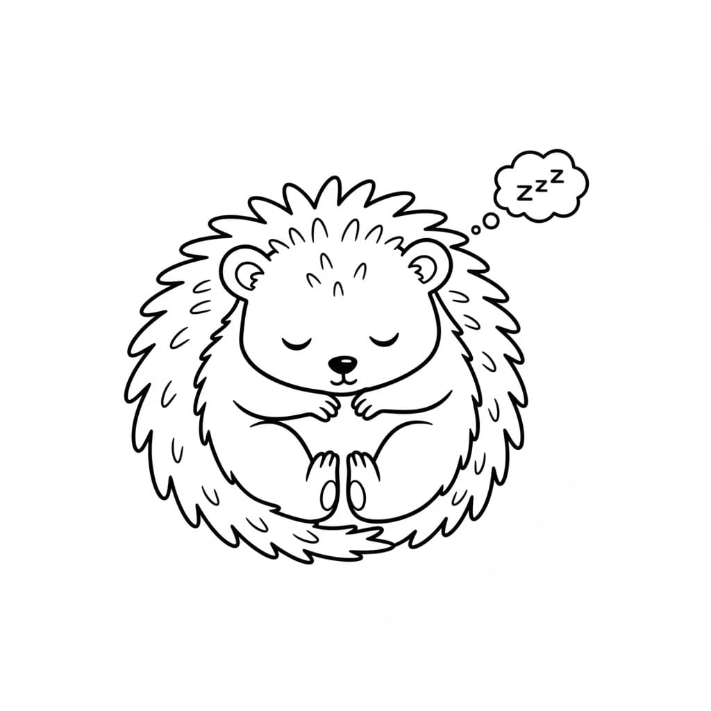 ระบายสี เม่นนอนหลับ