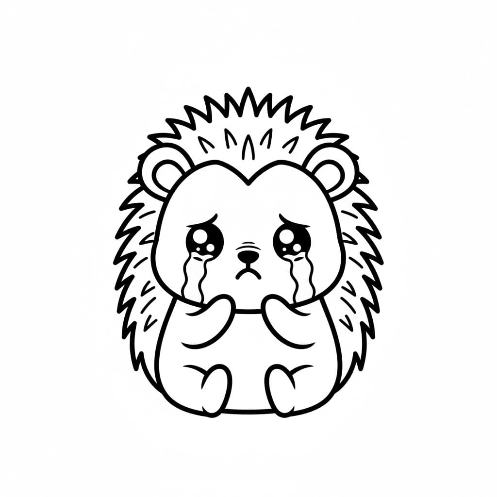 ระบายสี เม่นร้องไห้