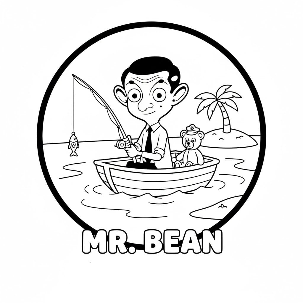 ระบายสี มิสเตอร์บีนตกปลา