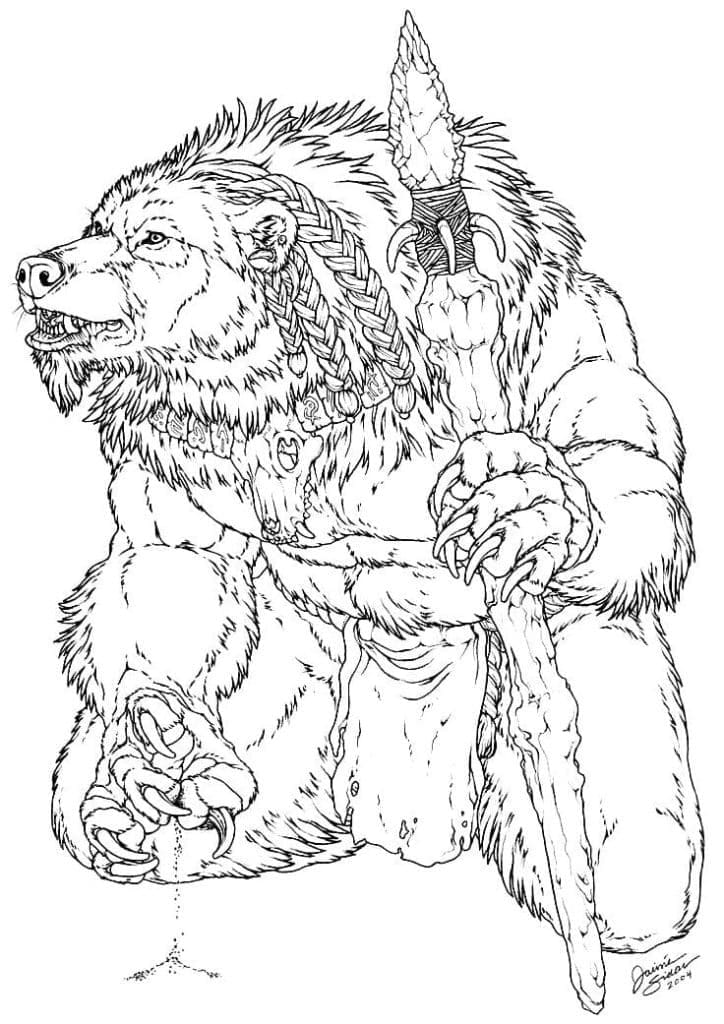 ระบายสี มนุษย์หมาป่าแก่