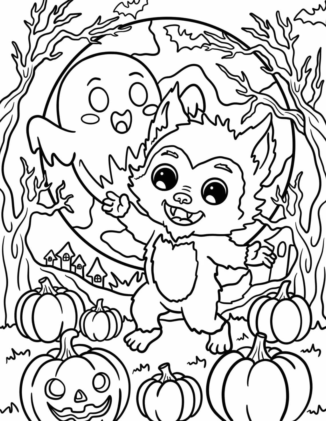 ระบายสี มนุษย์หมาป่าน่ารัก