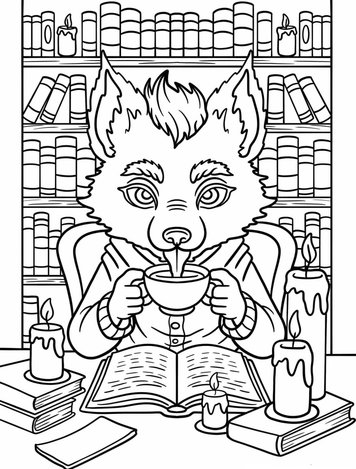 ระบายสี มนุษย์หมาป่าสูงอายุ