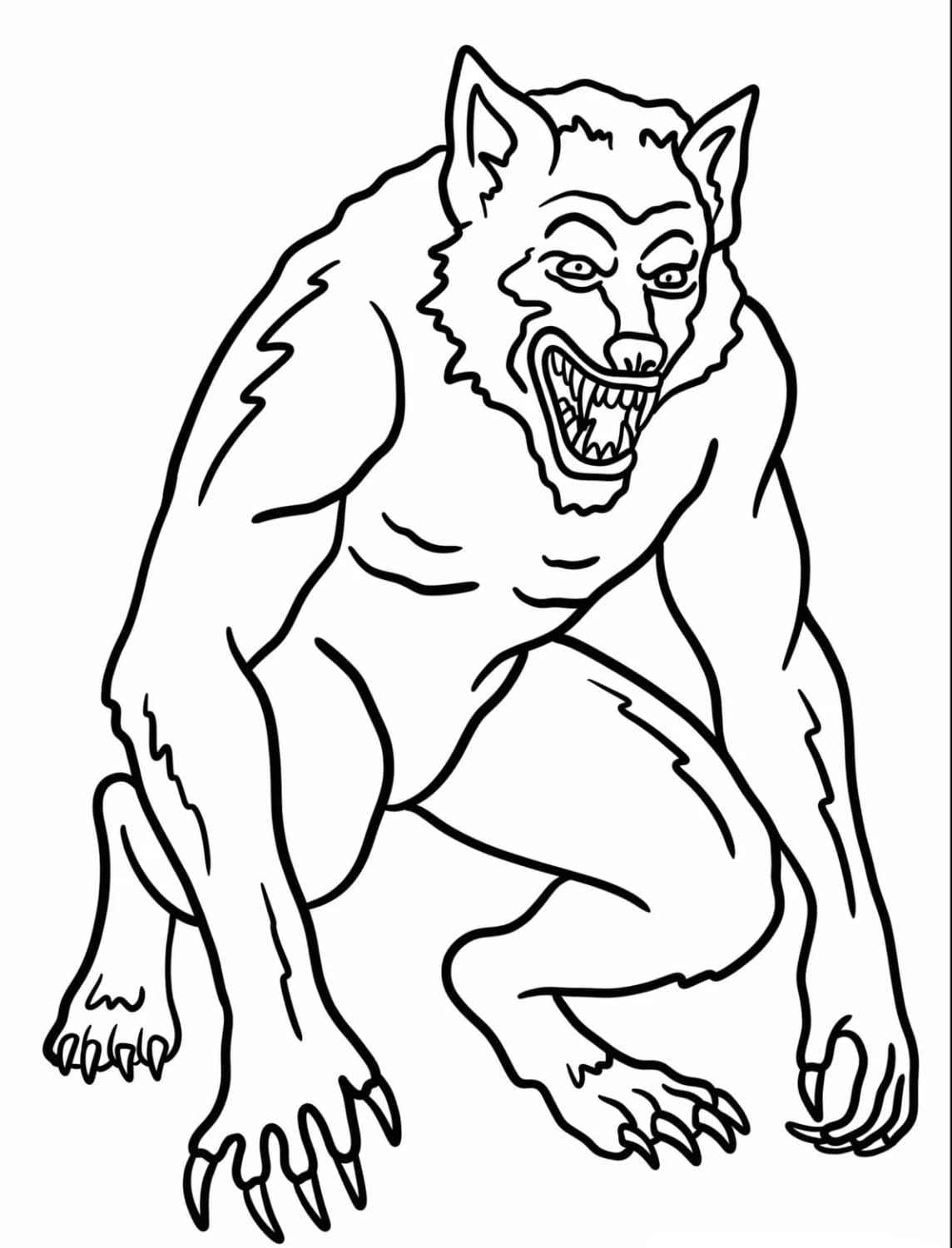 ระบายสี มนุษย์หมาป่าที่น่ากลัว