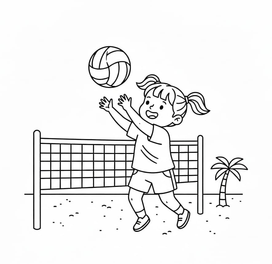 ระบายสี นักวอลเลย์บอลสาว