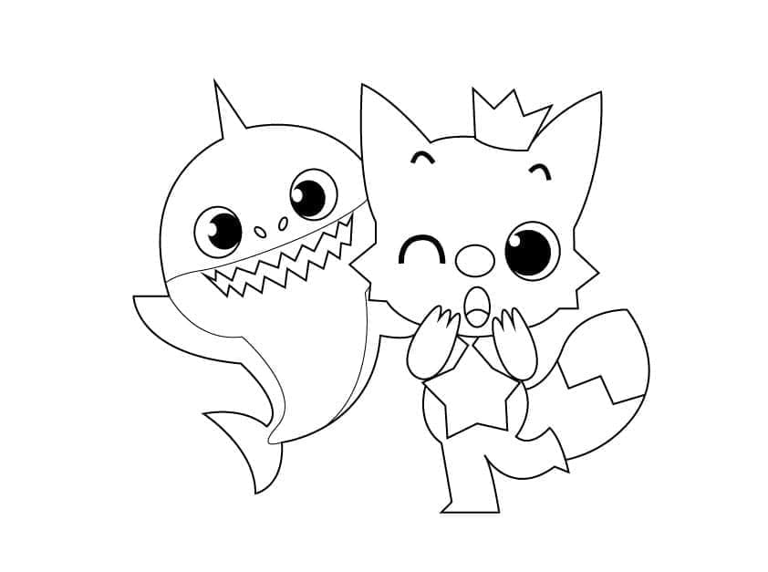 ระบายสี พิมพ์ได้พิงค์ฟองและเบบี้ชาร์ค