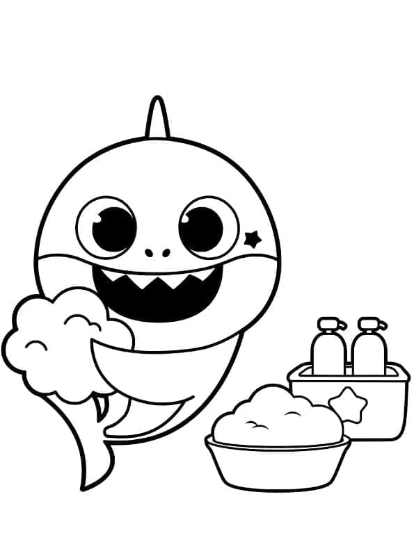 ระบายสี พิมพ์ลูกฉลามน่ารักฟรี