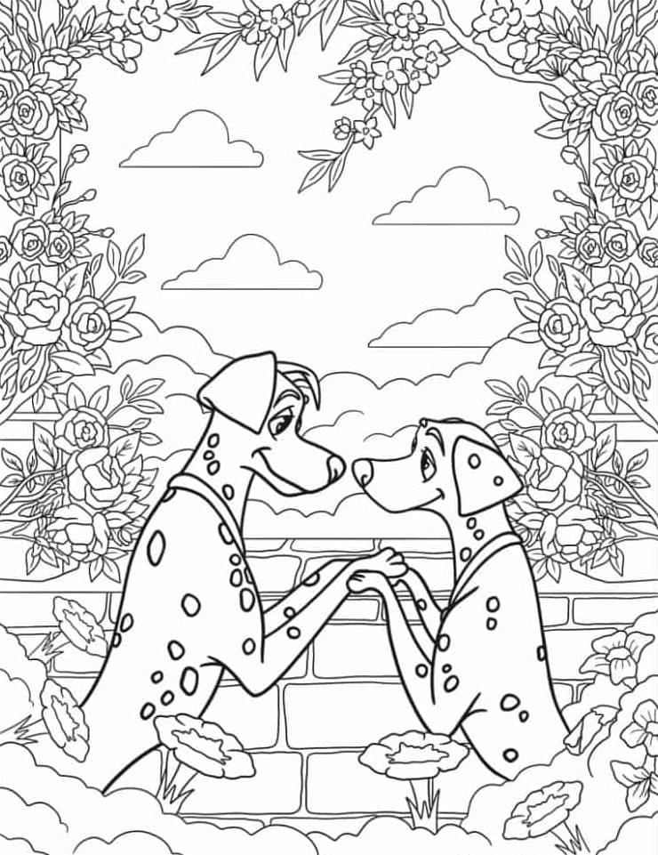 ระบายสี ปองโกและเปอร์ดิต้าตกหลุมรัก