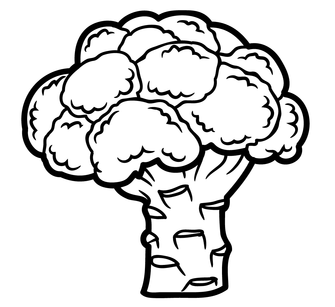 ระบายสี รูปภาพบร็อคโคลี่ฟรี