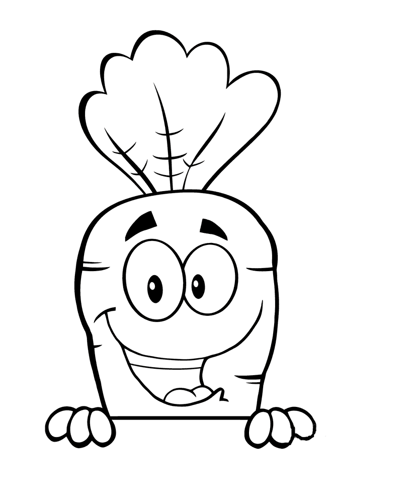 ระบายสี ตัวการ์ตูนแครอทแสนน่ารักและมีความสุข