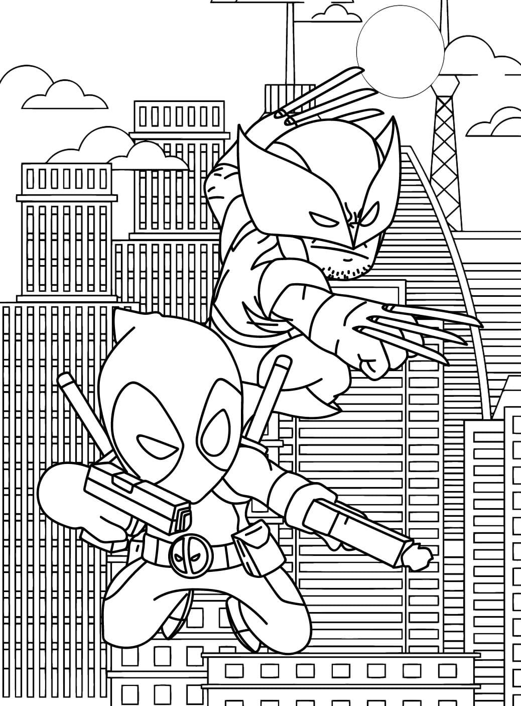 ระบายสี วูล์ฟเวอรีนบินขึ้นมาต่อสู้