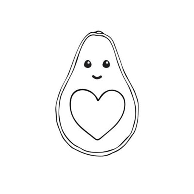 ระบายสี อะโวคาโดกับหัวใจ