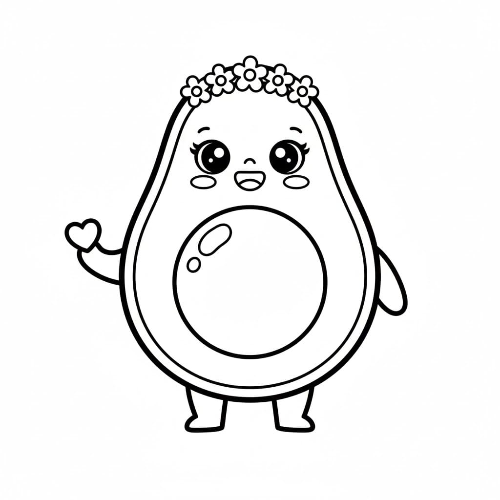 ระบายสี อะโวคาโดและหัวใจ