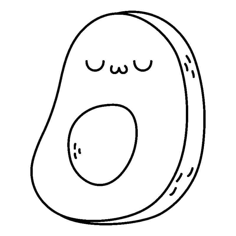 ระบายสี อะโวคาโดน่ารักแบบพิมพ์ได้