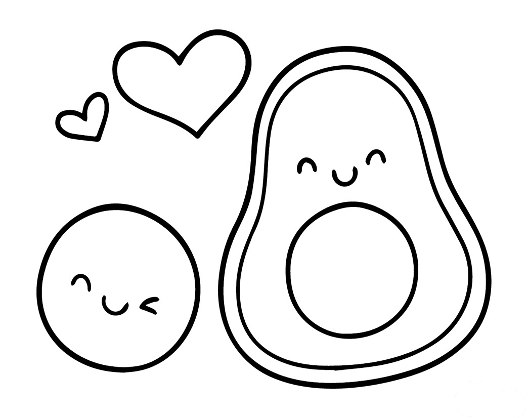 ระบายสี อะโวคาโดน่ารัก ฟรี