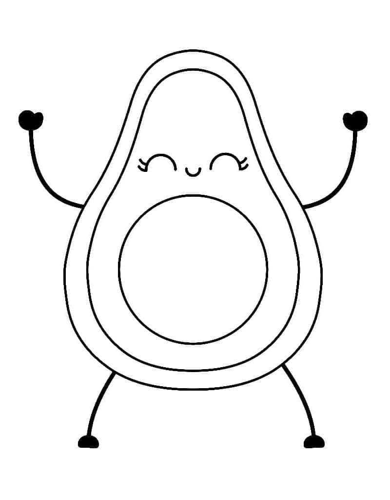 ระบายสี อะโวคาโดน่ารักที่พิมพ์ได้ฟรี