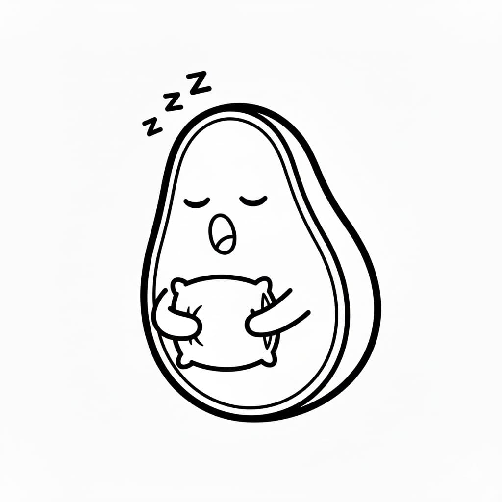 ระบายสี อะโวคาโดง่วงนอน