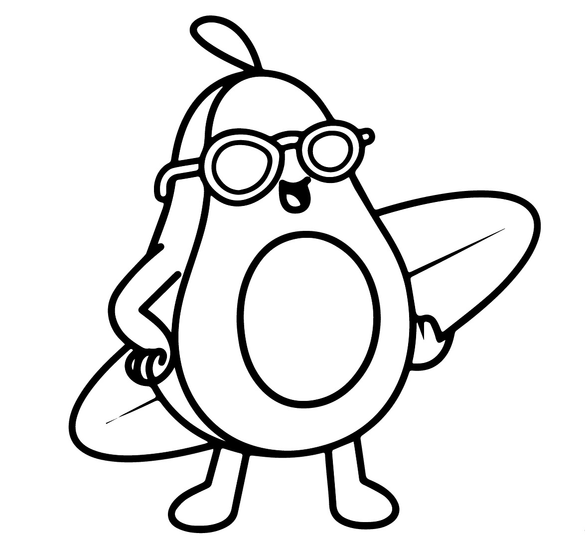 ระบายสี อะโวคาโดตลกๆ