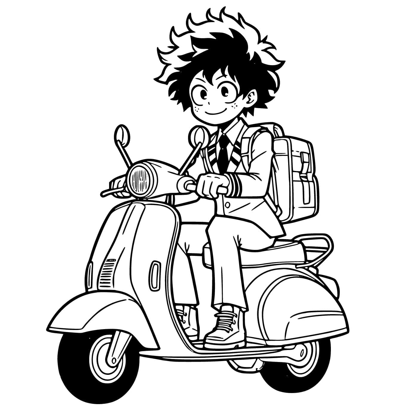 ระบายสี อิซึกุ มิโดริยะ บนสกู๊ตเตอร์