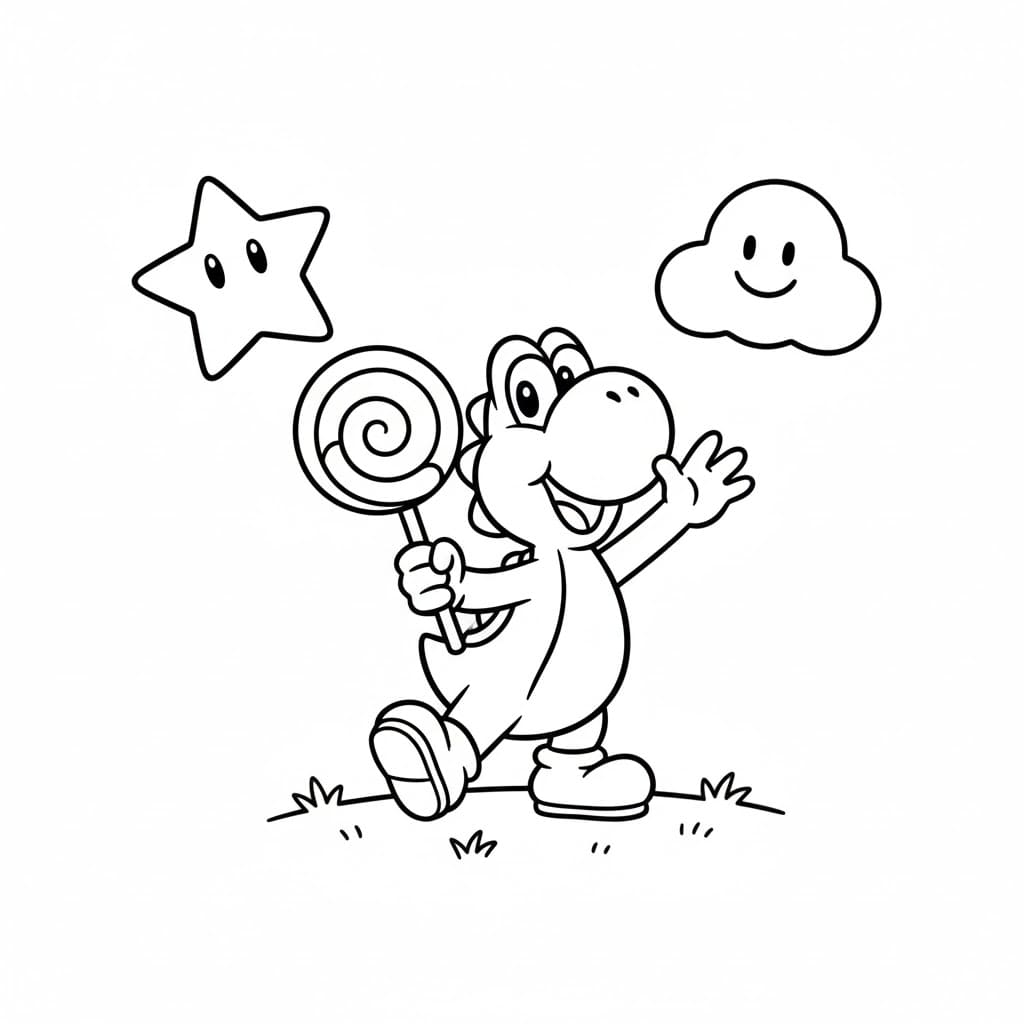 ระบายสี โยชิกับลูกอม