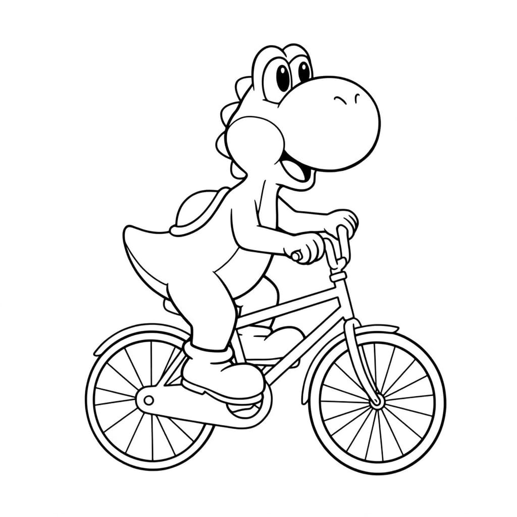 ระบายสี โยชิขับมอเตอร์ไซค์