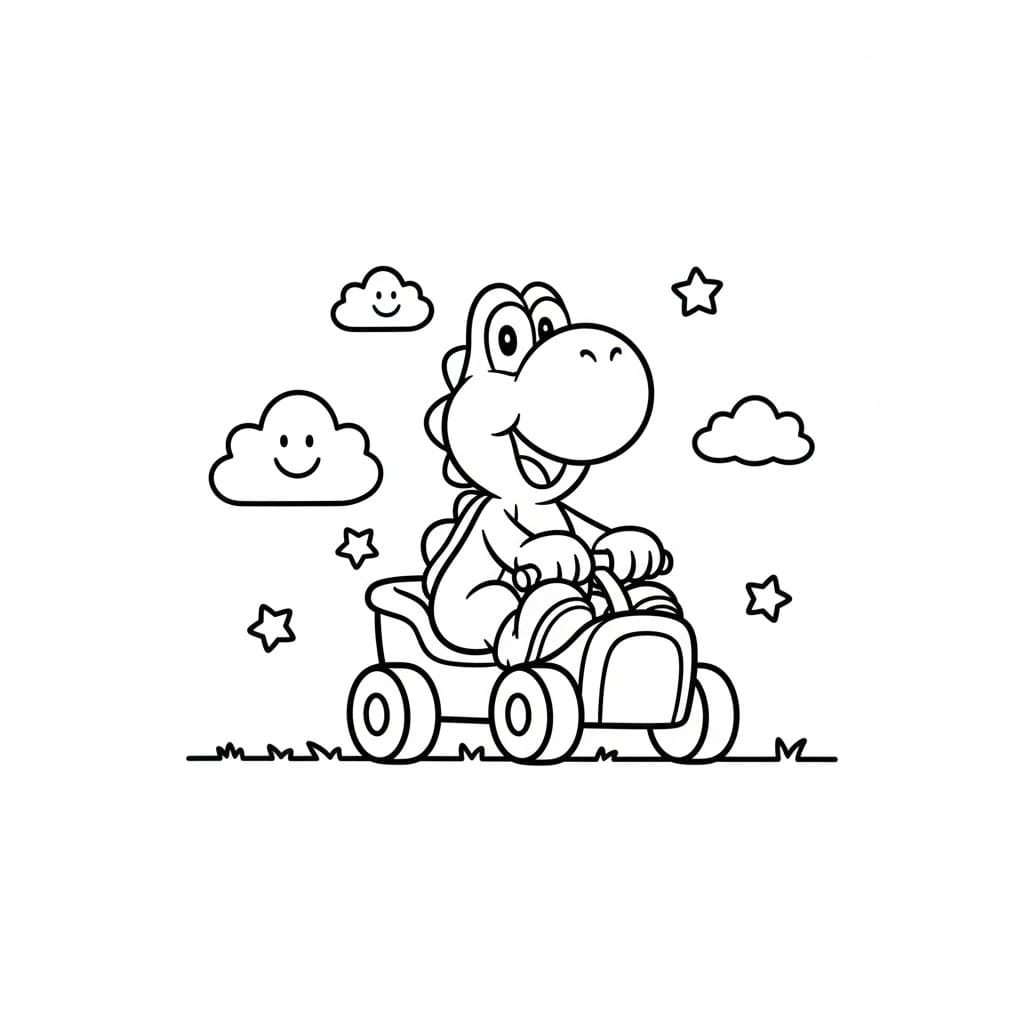 ระบายสี โยชิขับรถ