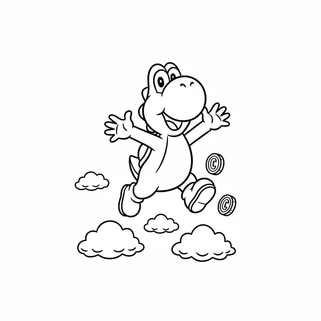 ระบายสี โยชิมีความสุขมาก