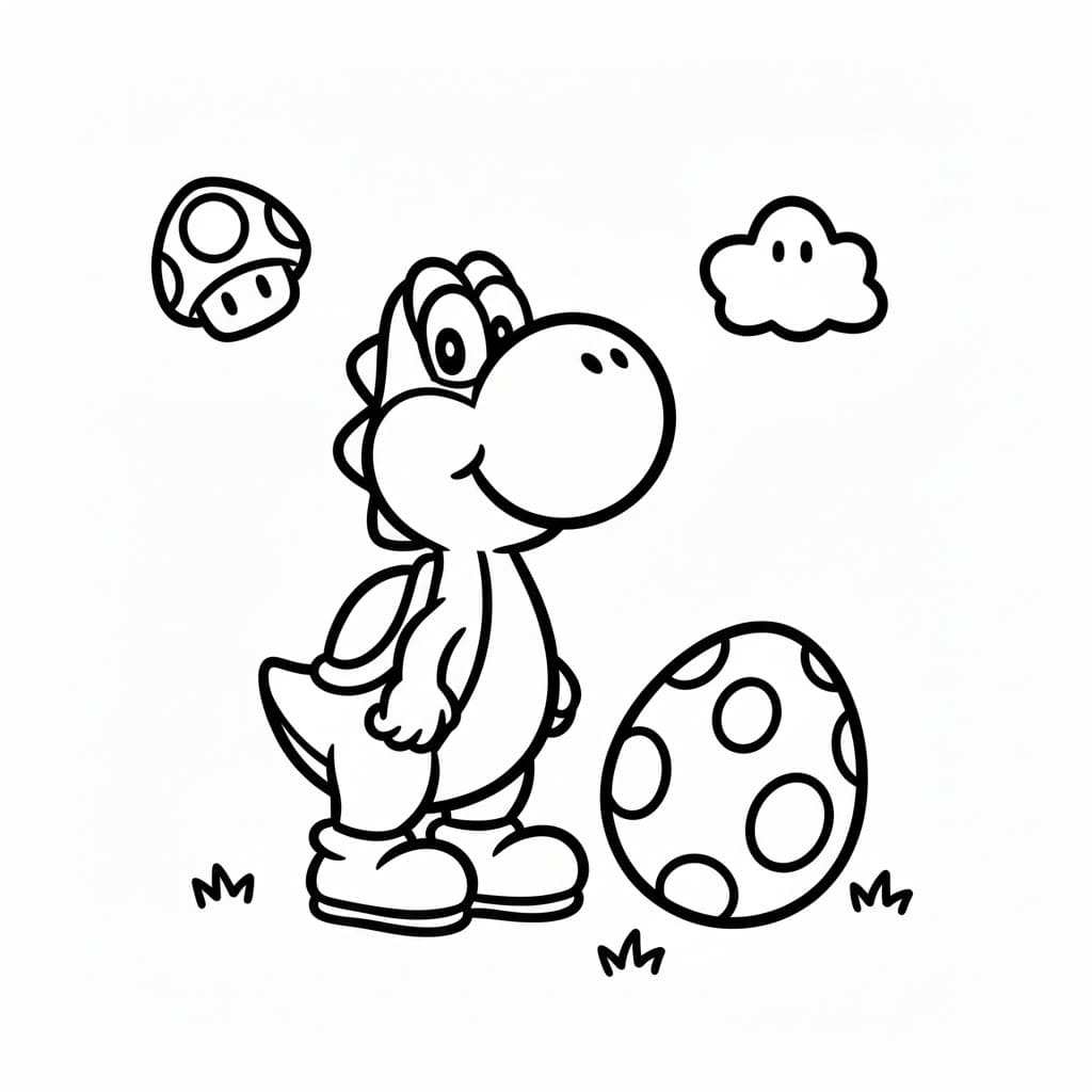 ระบายสี โยชิน่ารักแบบพิมพ์ได้