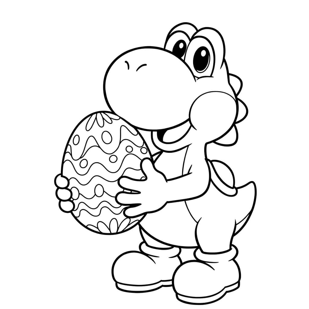 ระบายสี โยชิถือไข่