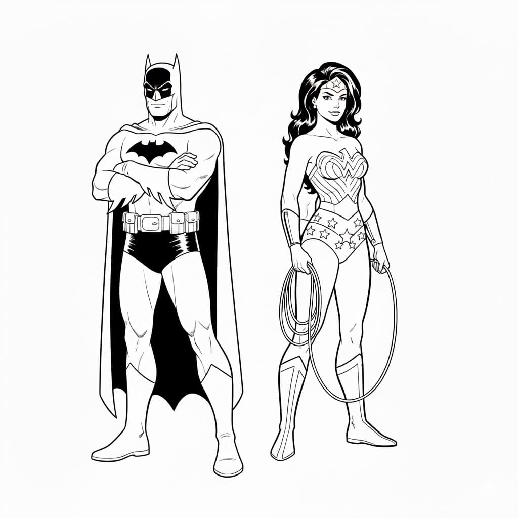 ระบายสี แบทแมนและวันเดอร์วูแมน
