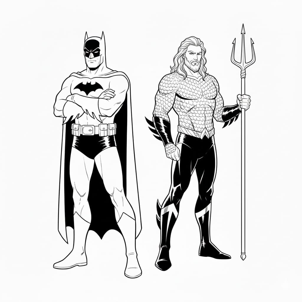 ระบายสี แบทแมนและอควาแมน