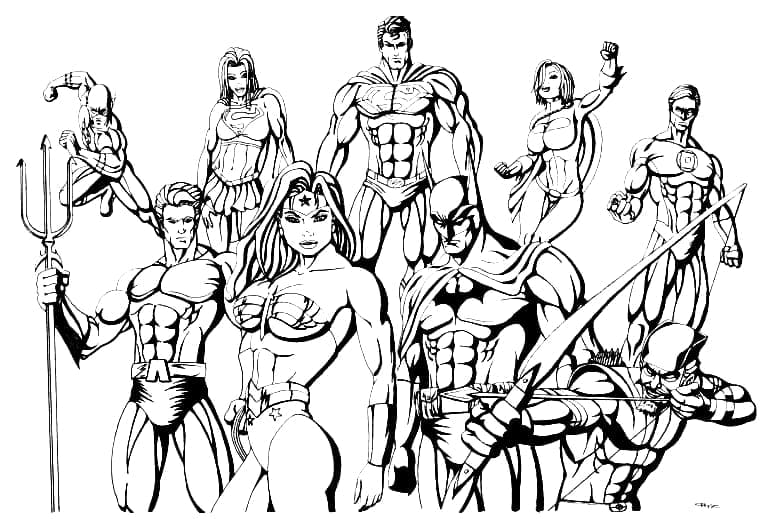 ระบายสี จัสติซ ลีก พิมพ์ได้ฟรี