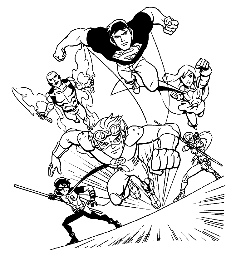 ระบายสี จัสติซ ลีก พิมพ์