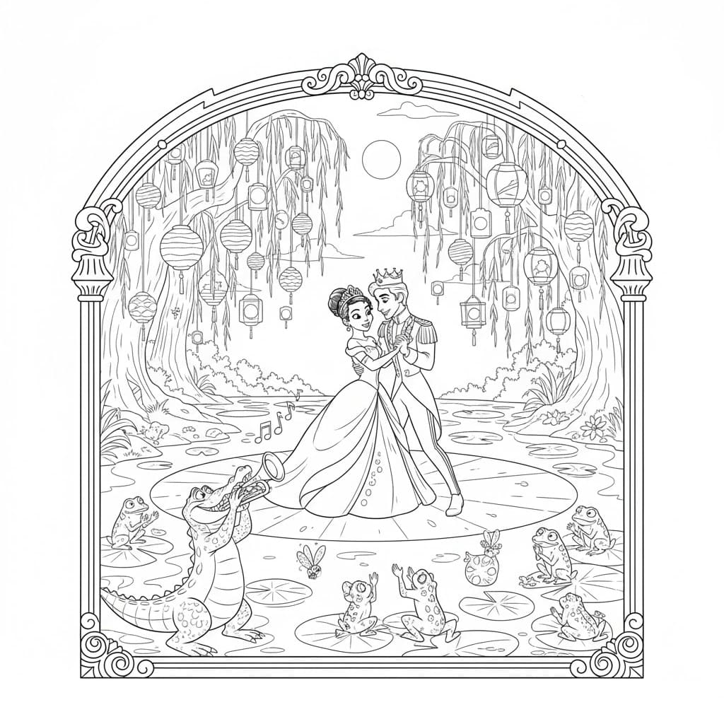ระบายสี เจ้าหญิงกับกบ ฟรีสำหรับเด็ก