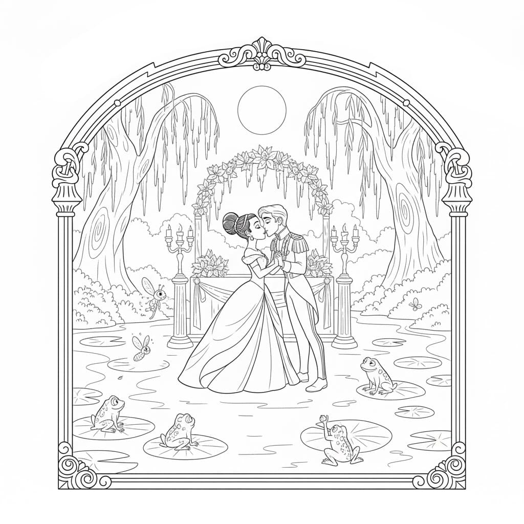 ระบายสี เจ้าหญิงกับกบสำหรับเด็ก
