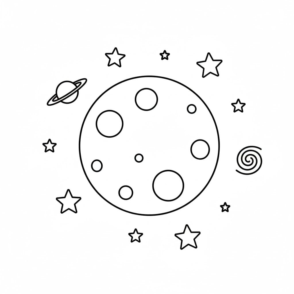 ระบายสี ดวงจันทร์ปกติ