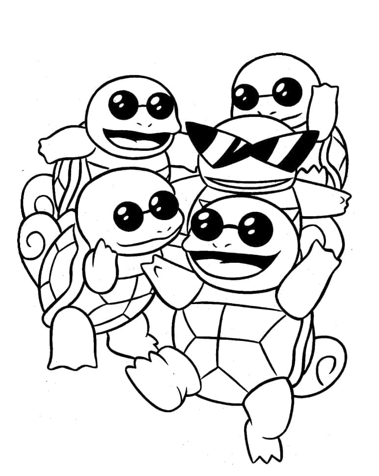 ระบายสี ฝูงโปเกมอนเซ็นนิกาเมะ