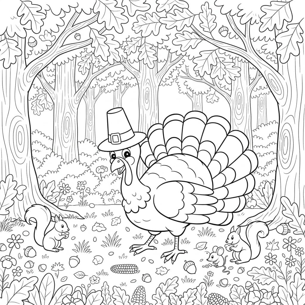 ระบายสี การล่าไก่งวง