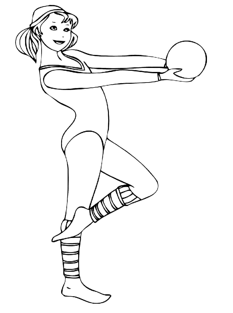 ระบายสี การออกกำลังกายยิมนาสติกลีลาด้วยลูกบอล