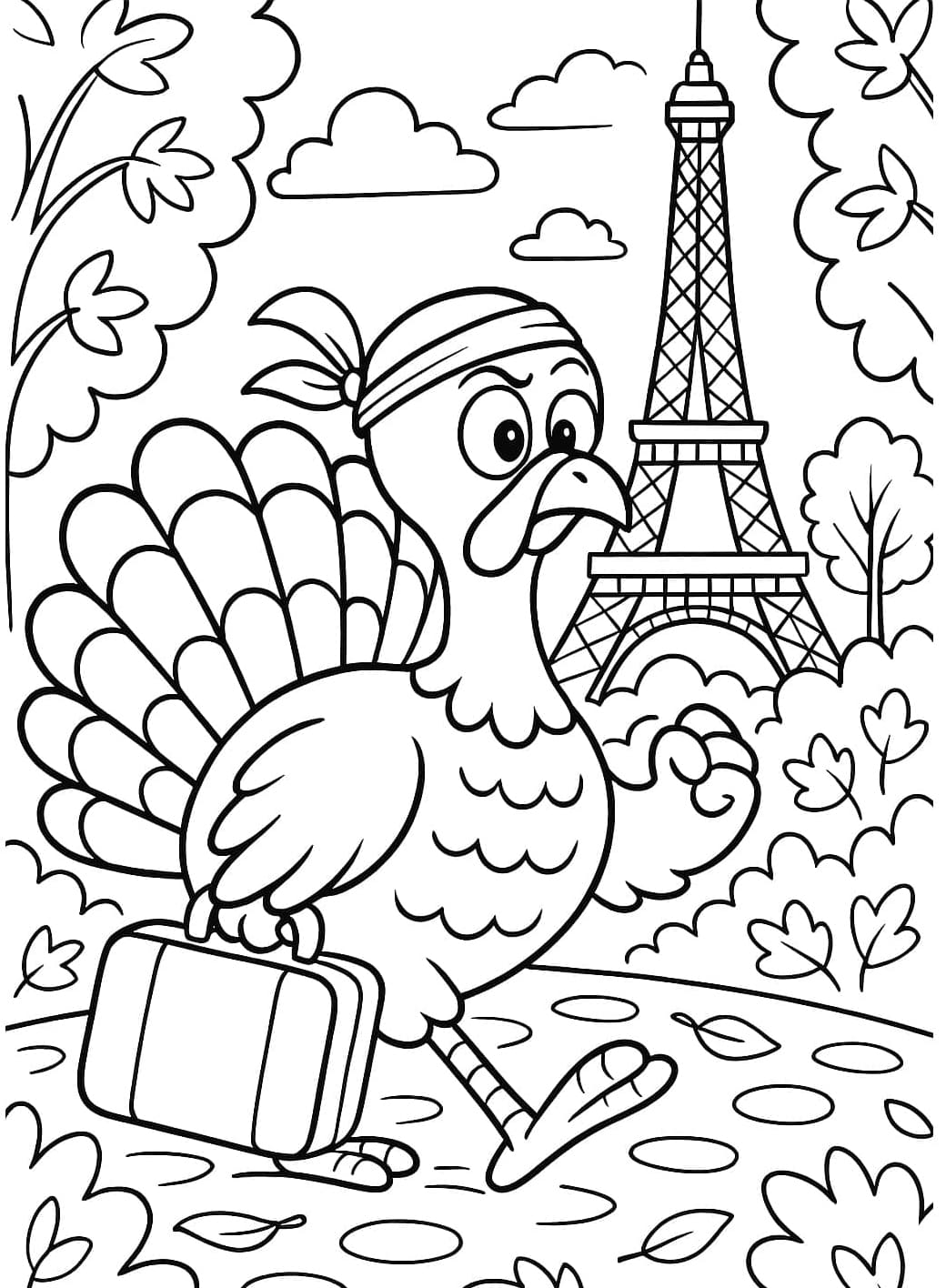 ระบายสี การ์ตูนไก่งวง