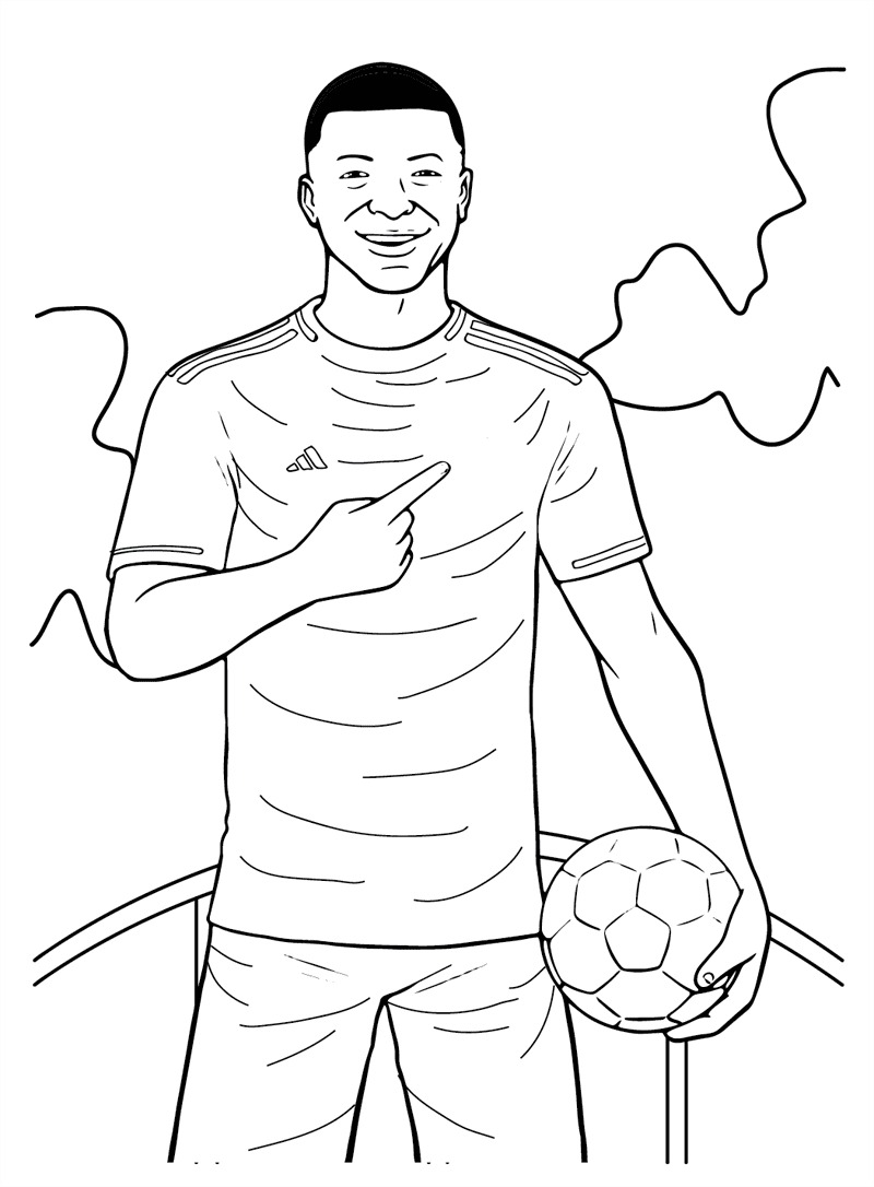 ระบายสี คีเลียน เอ็มบัปเป้ พิมพ์ฟรี