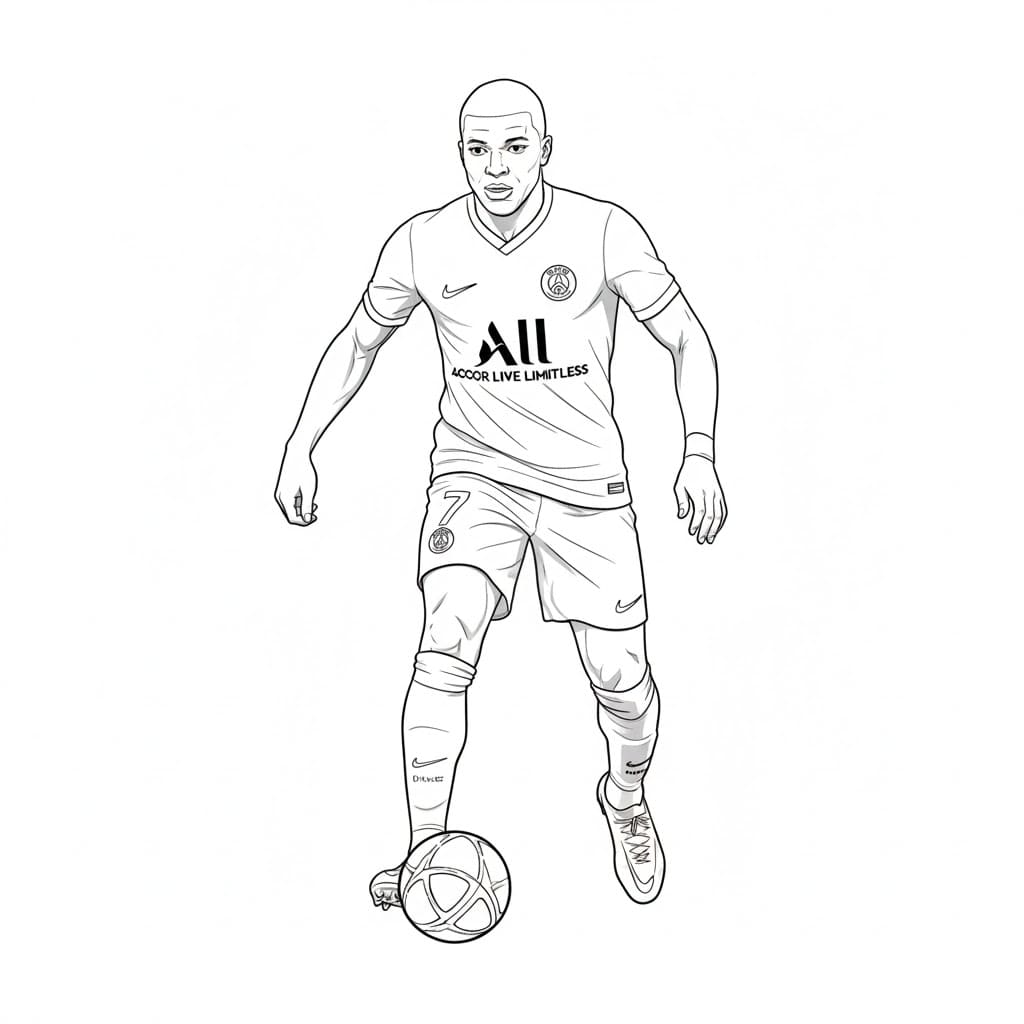 ระบายสี คีเลียน เอ็มบัปเป้ เรียบง่าย