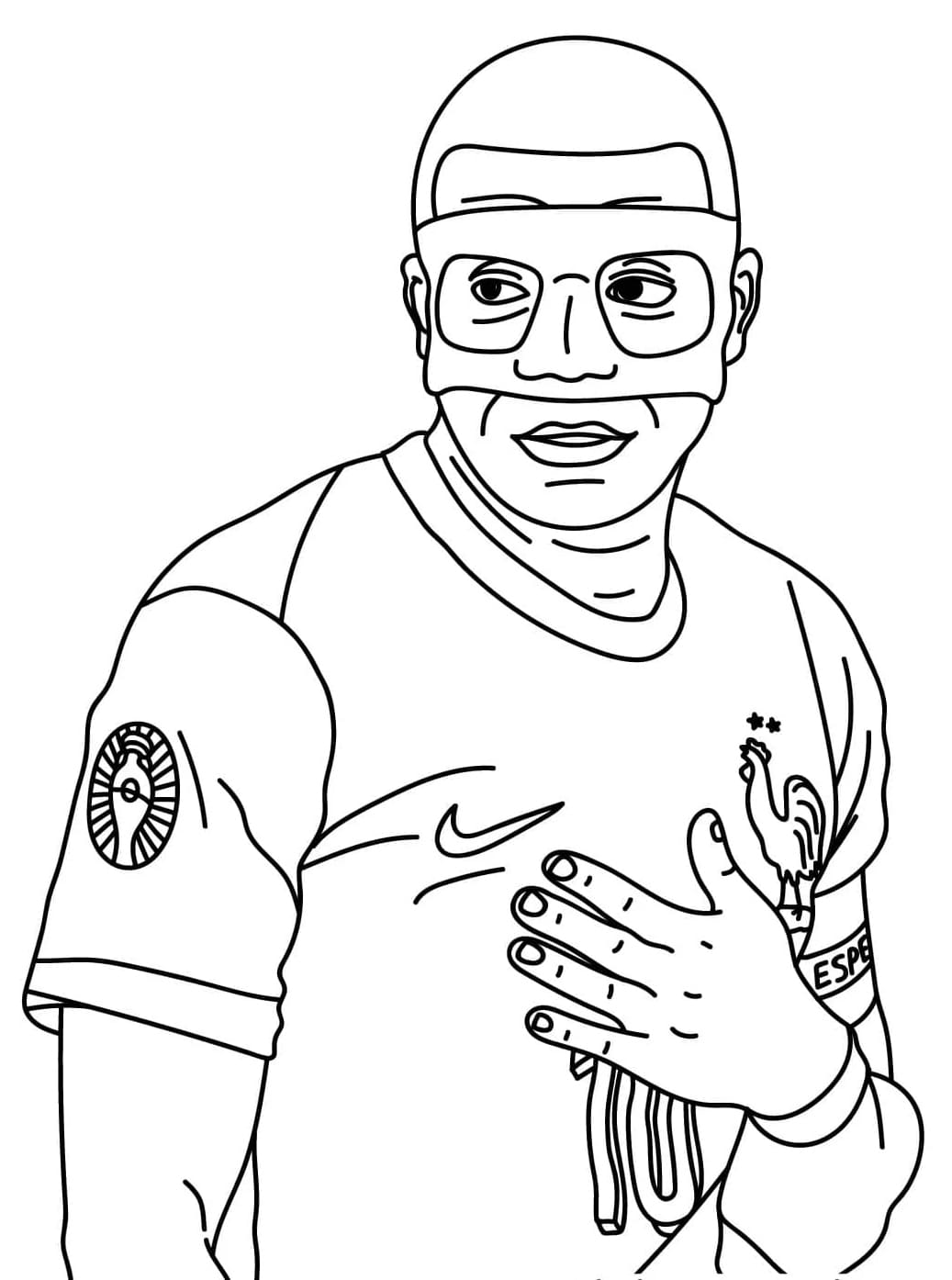 ระบายสี คีเลียน เอ็มบัปเป้ สวมหน้ากาก