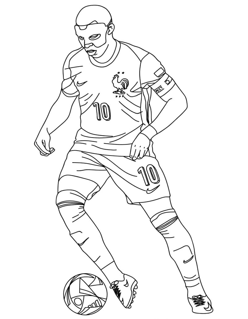 ระบายสี คีเลียน เอ็มบัปเป้ เตะบอล