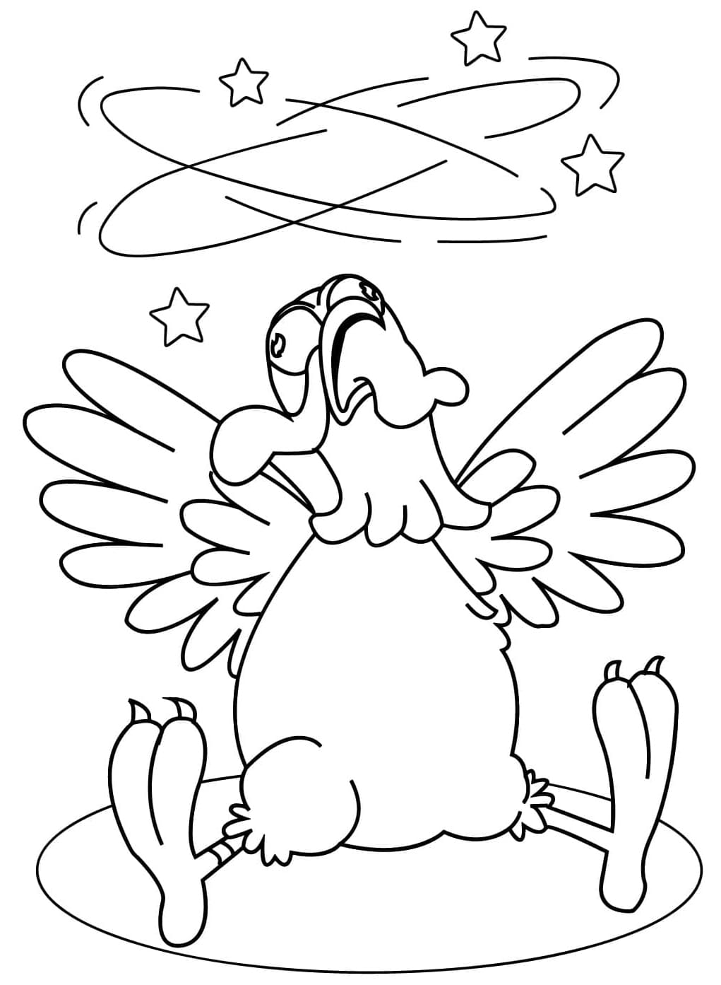 ระบายสี ไก่งวงล้ม