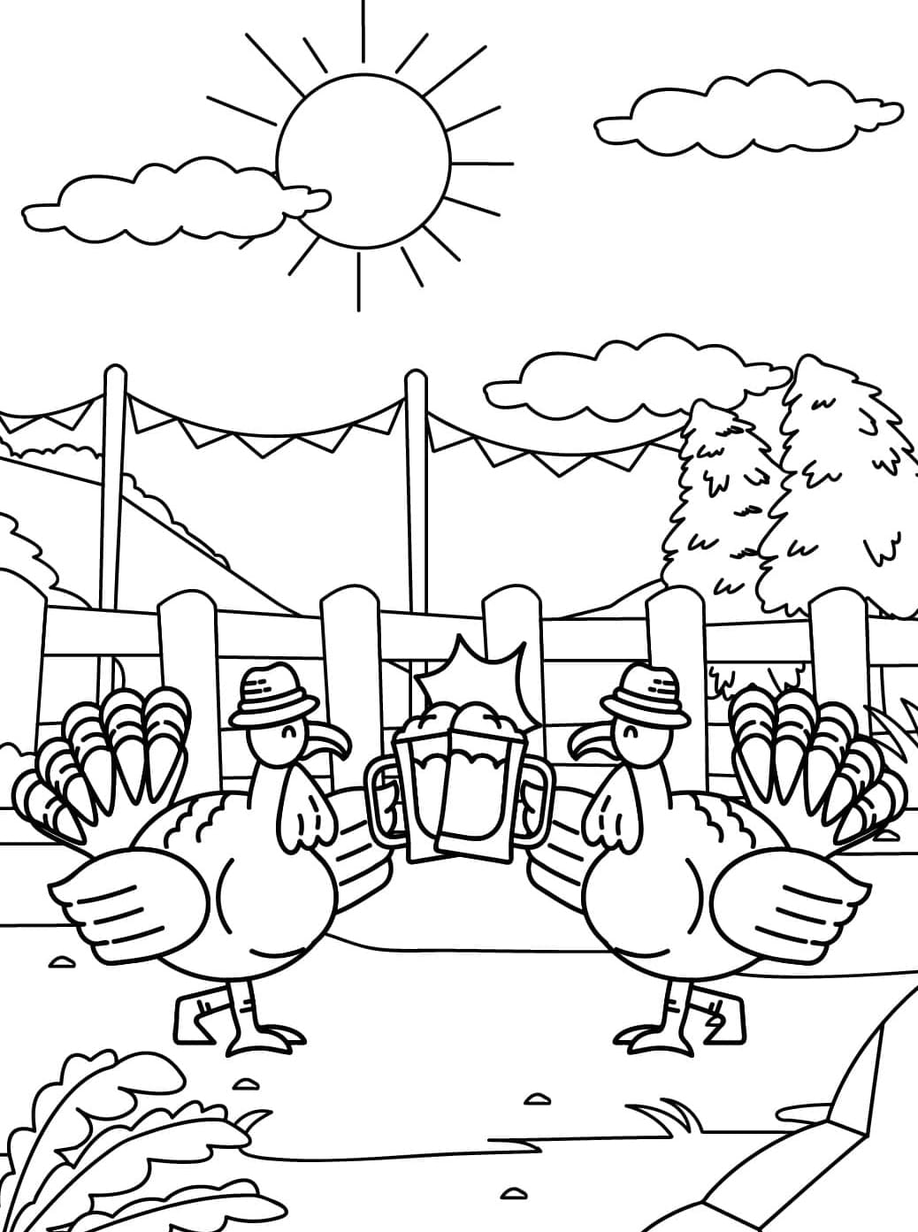 ระบายสี ไก่งวงน่ารัก