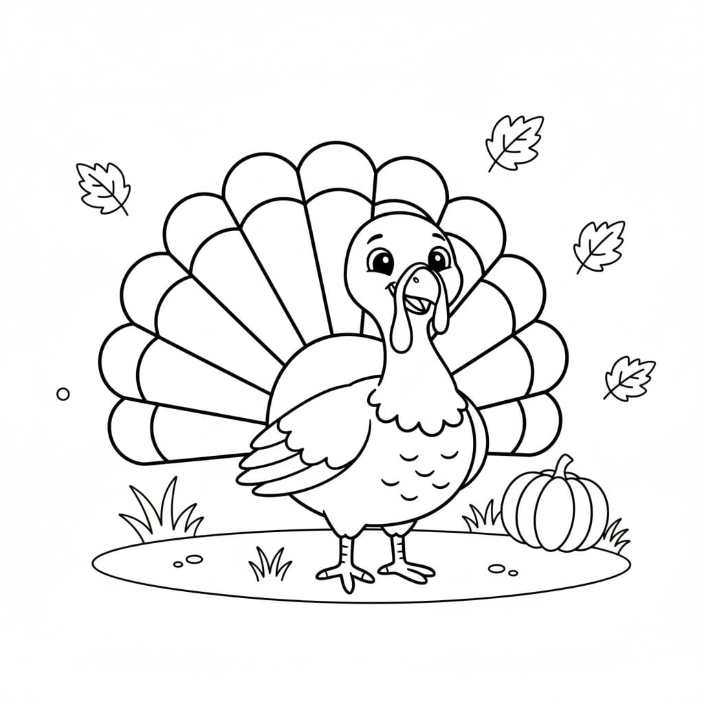 ระบายสี ไก่งวงง่ายๆ สำหรับเด็ก