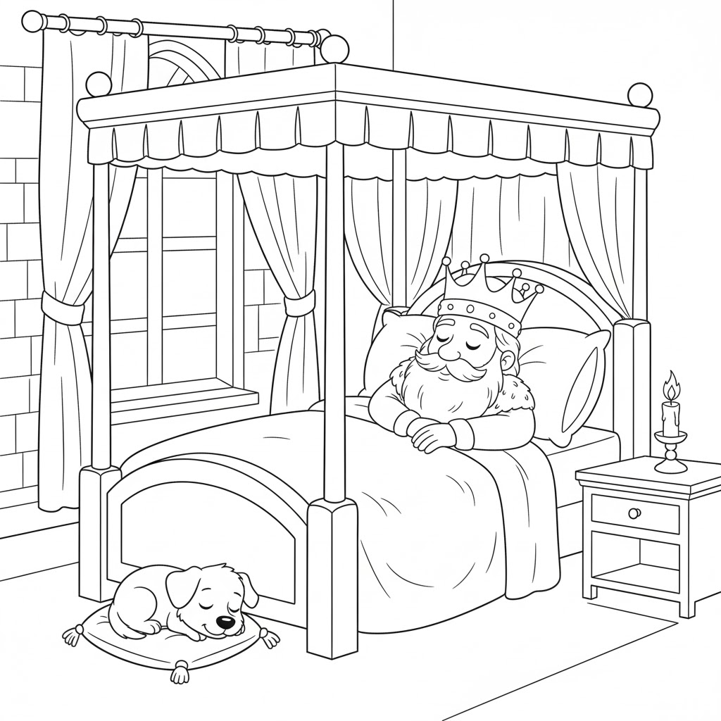 ระบายสี กษัตริย์นอนหลับ