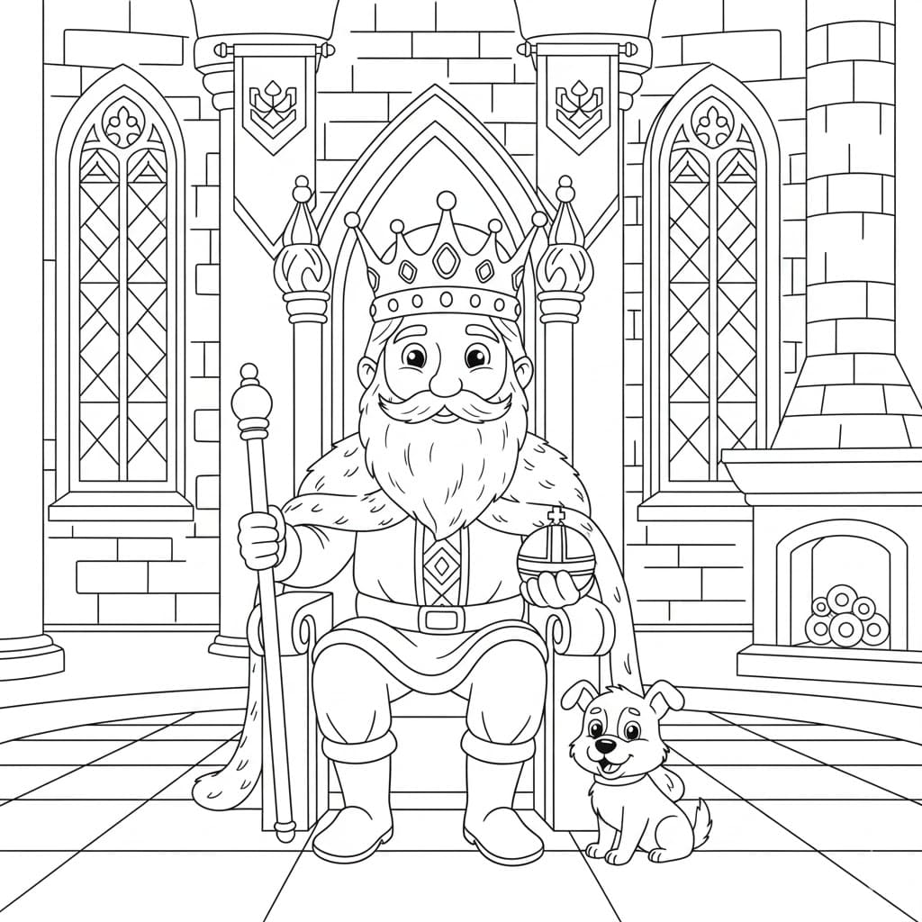 ระบายสี กษัตริย์ประทับนั่ง